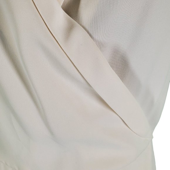 TopShop Tuxedo Romper Wrap Sleeveless Dress Skort Dress Ivory Crepe Satin Sz 6 - Picture 7 of 12